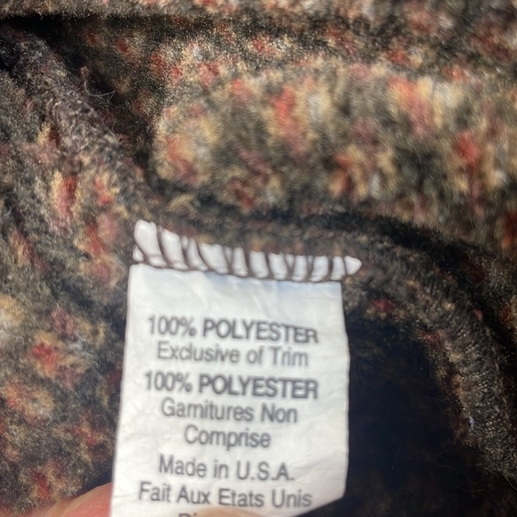 Cambridge Dry Goods Women’s Brown Black Button Up Polar Fleece, size XL - Picture 5 of 10